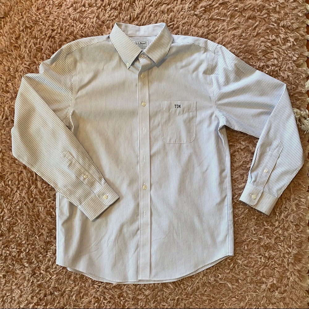 Monogrammed LL Bean slim fit button up shirt